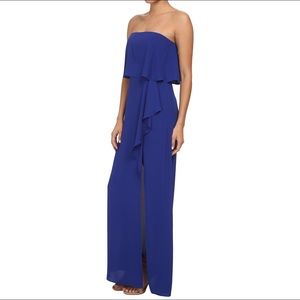 BCBG MaxAzria Blue Strapless Gown